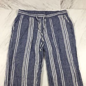 ⭐️ M OLD NAVY BLUE STRIPED LINEN PANTS